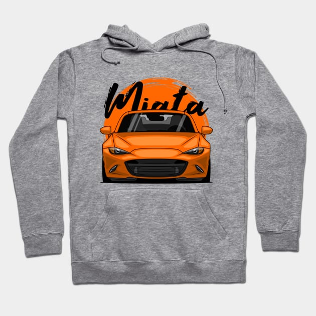 Orange Miata MX5 ND Hoodie by GoldenTuners